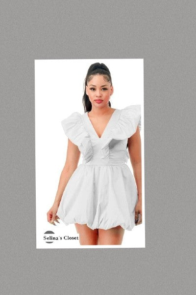 Sexy Taffetta V-neck Sleeveless Bubble Dress