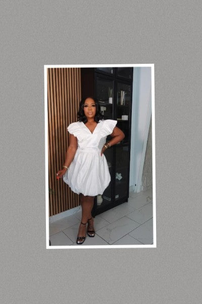 Sexy Taffetta V-neck Sleeveless Bubble Dress