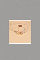 Gold Square Buckle Clear Belt
