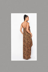 Sleeveless Leopard Maxi Dress w/Side Pockets