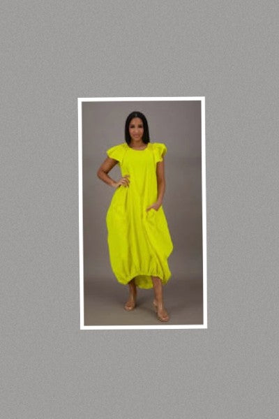 Breezy Long Bubble Dress (Lime Green- One Size)