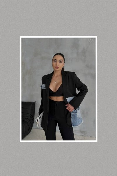 Denim Contrast Blazer