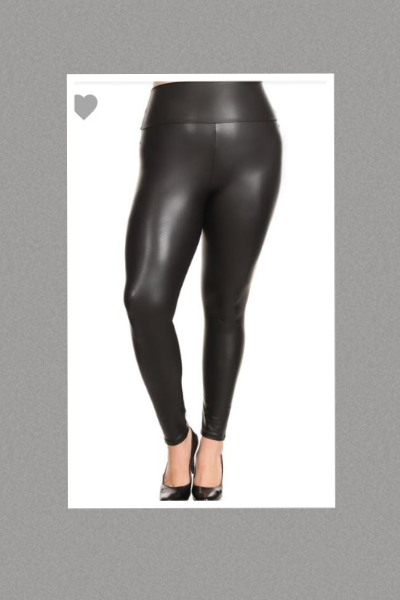 Plus Size High Waist Faux Leather PU Leggings