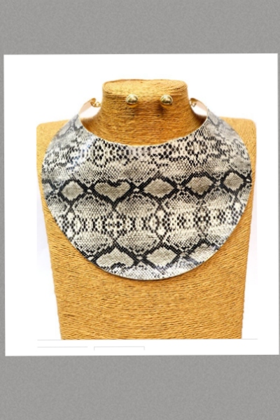 JB - Skin Print Wide Necklace Set