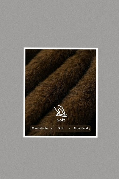 I'm Everything You Want Coffee Brown Faux Fur Drape Off Shoulder Top