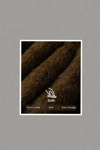 I'm Everything You Want Coffee Brown Faux Fur Drape Off Shoulder Top