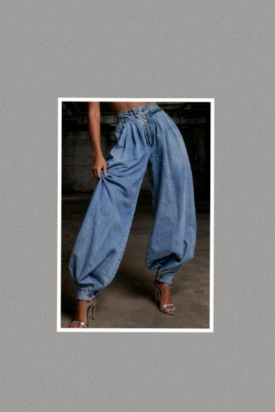 Balloon Oversize Denim Barrel Baggy Jeans (EXTENDED SIZES)