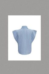 Striped Brooch Buttons Structured Shirt