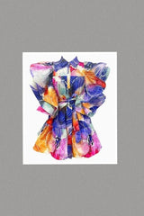 Collar Balloon Ruffle Sleeve Flare Tied Dress