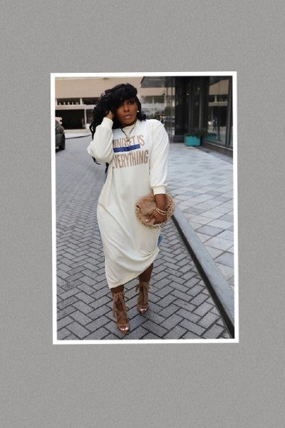 denim sweatshirt dress ROSIE BUTTERFLY DENIM PATCH SWEATSHIRT DRESS