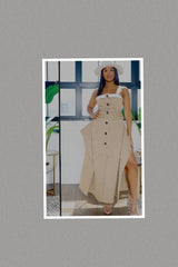 Chic Reinvented Trench Maxi Dress