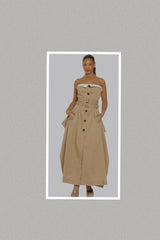 Chic Reinvented Trench Maxi Dress