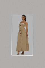 Chic Reinvented Trench Maxi Dress