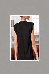 Be You Graphic Shoulder Pad Tank (Black)