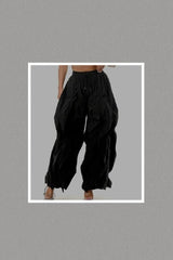 Oversized Wide Leg Ruffle Jogger Pants