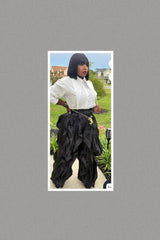 Oversized Wide Leg Ruffle Jogger Pants