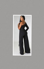 Babe Back One Shoulder Jumpsuit (Black)