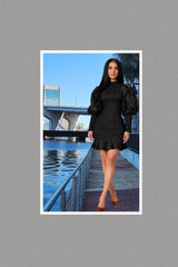 Flirty Fun Faux Silk Emerald Smocked Puff Sleeve Dress - One Size Fits Up To 12/14