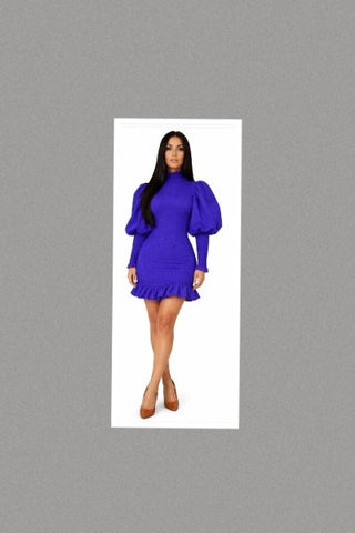 Flirty Fun Faux Silk Emerald Smocked Puff Sleeve Dress - One Size Fits Up To 12/14