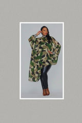 Plus Size Camouflage Rhinestone Tunic