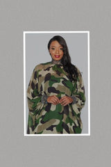 Plus Size Camouflage Rhinestone Tunic