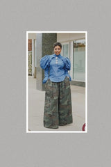 Bling Bling Button Up Puff Sleeves Denim Top
