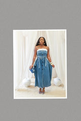 Chic Reinvented Trench Maxi Dress (Denim)