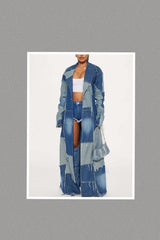 Don't Talk Loud Denim Duster Coat - Vintage Wash