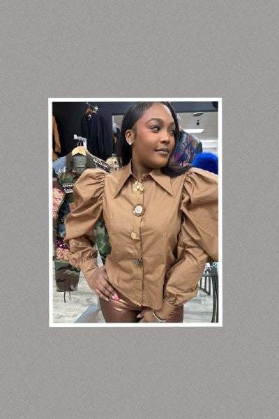 Statement Shirt With Mixed Decorative Buttons