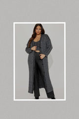 Distressed Cardigan Set