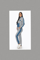 Are You Ready To Go Two Piece Denim Duo Hooded Track Suit