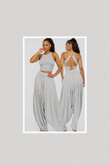 Olivia Two Piece Pants Set (Black)