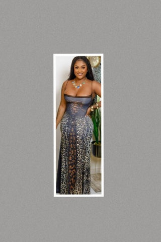 Mix Leopard Print Legacy Maxi Dress