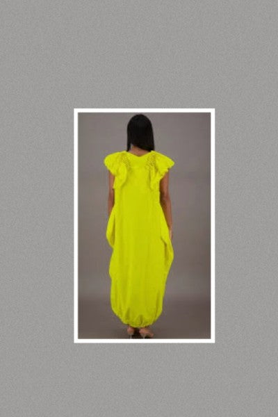 Breezy Long Bubble Dress (Lime Green- One Size)