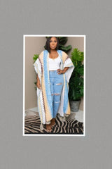 Multi Color Print Statement Cardigan Light