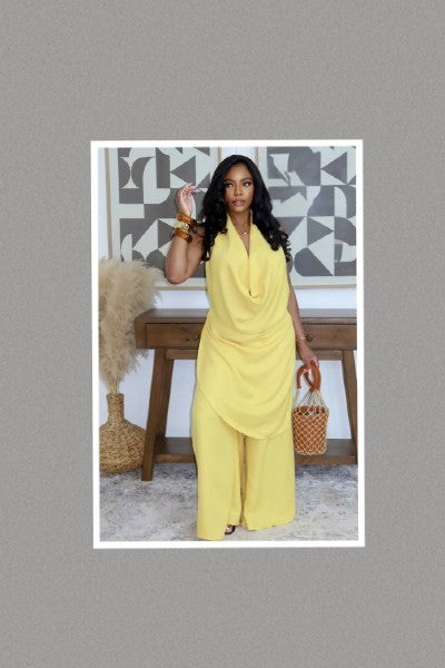 Selina's Draped Halter Wide Leg Paint Set