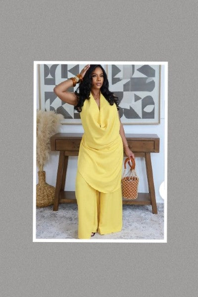 Selina's Draped Halter Wide Leg Paint Set