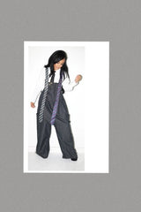 Sassy Oversize Folded Collar Button Down Tie Shirt