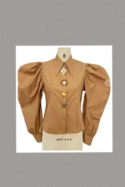 Statement Shirt With Mixed Decorative Buttons