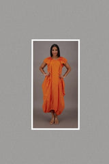 Breezy Long Bubble Dress (Orange- One Size)