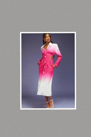 Color Gradient Spring Trench Coat