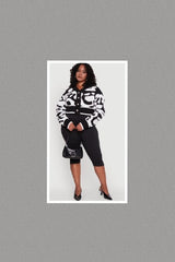 Plus Size Fall Long Sleeve Cropped Sweater Contrast Knitted Button Down V-Neck