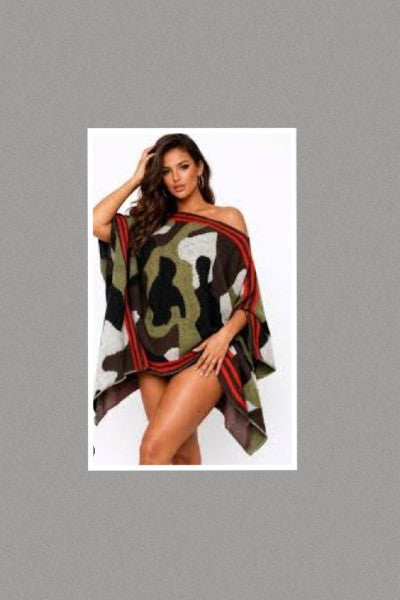 Camo Print Shawl Dress/Top