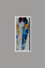 Satin Open Front Kimono (Blue) Extended Sizes