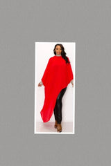 Glam Asymmetric Tunic - Red