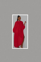 Glam Asymmetric Tunic - Red