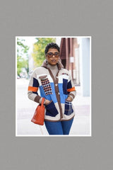 Color Block Knit Jacket