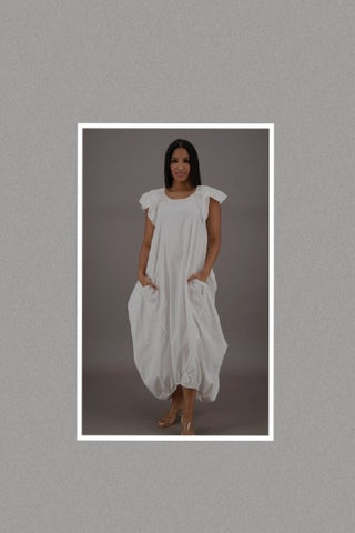 Breezy Long Bubble Dress (White) One Size Fits Up To 3X