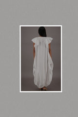 Breezy Long Bubble Dress (White- One Size)