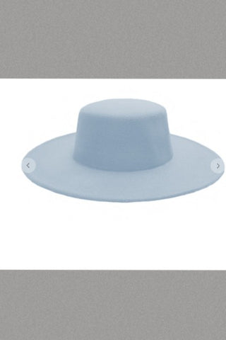 Flat Top Boater Felt Hat Brim (Powder Blue)